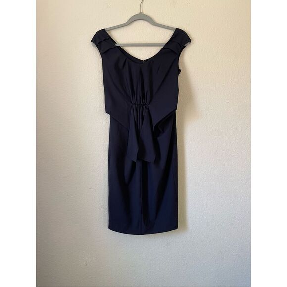 Magaschoni Dresses & Skirts - Magaschoni black ruffle front mini dress‎ size 0
